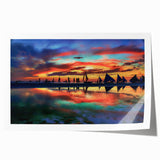 Vibrant Sunset Beach Office Wall Art – Modern Corporate Decor