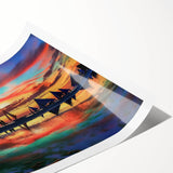 Vibrant Sunset Beach Office Wall Art – Modern Corporate Decor