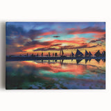 Vibrant Sunset Beach Office Wall Art – Modern Corporate Decor