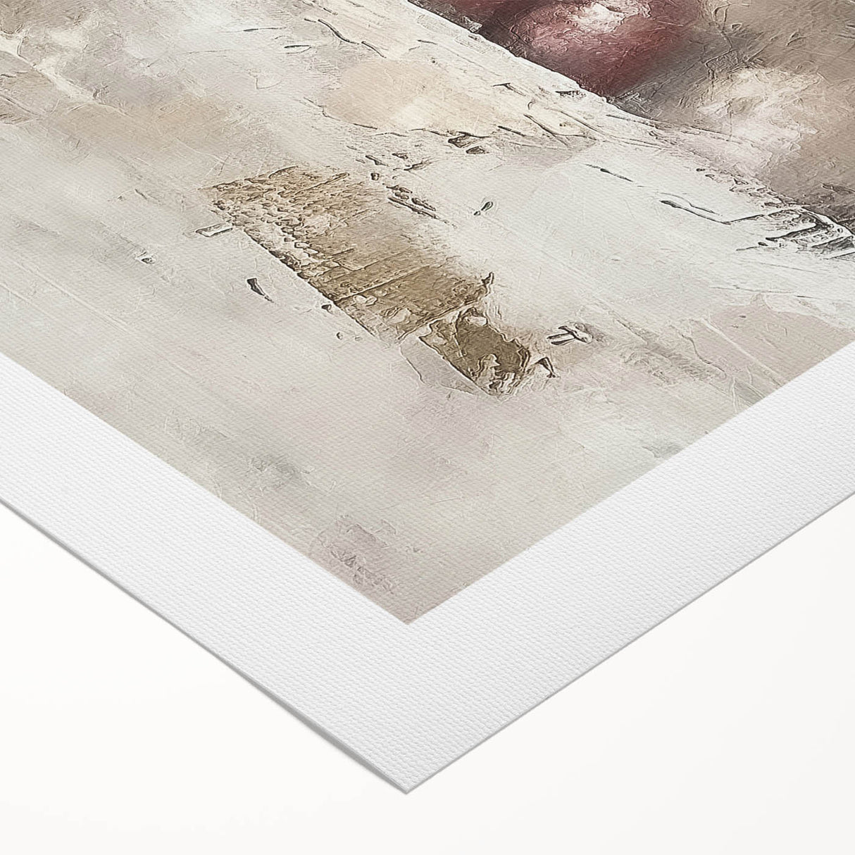 Abstract figurative wall art on rolled canvas, showcasing vibrant colors and dynamic shapes, perfect for modern interior decor, packaged securely in a durable tube.