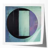 Abstract geometric photo print mockup featuring vibrant colors, dynamic shapes, and a glossy finish, ideal for modern home decor or art displays.