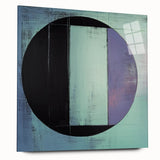 Abstract geometric acrylic glass design featuring vibrant colors and sharp angles, showcasing modern art elements in a side view perspective, ideal for contemporary decor.