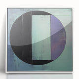 Framed acrylic artwork showcasing an abstract geometric design in white tones, perfect for modern decor. Ideal for enhancing living spaces with a contemporary touch.