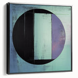 Abstract geometric framed canvas artwork showcasing a black and white design, highlighting intricate shapes and patterns, ideal for modern home decor.