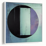 Abstract geometric framed canvas artwork showcasing a modern white design, viewed from the side, ideal for contemporary home decor and art enthusiasts.