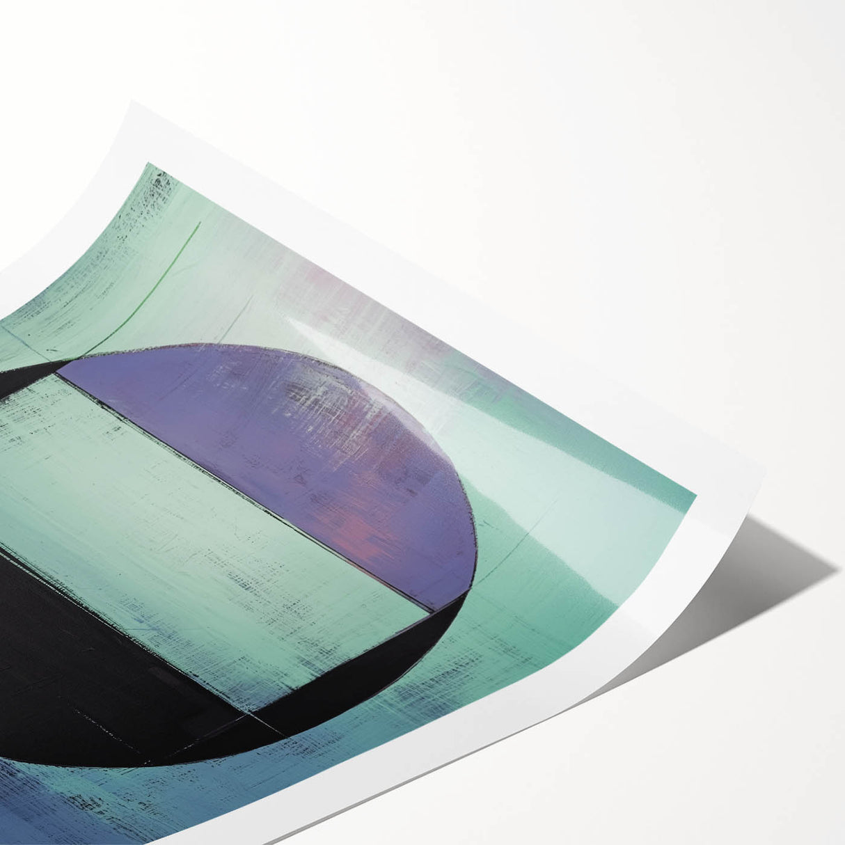 Abstract geometric rolled print showcasing vibrant colors and intricate patterns, ideal for modern home decor. Packaged securely in a durable cardboard tube for safe delivery.