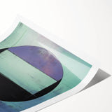 Abstract geometric rolled print showcasing vibrant colors and intricate patterns, ideal for modern home decor. Packaged securely in a durable cardboard tube for safe delivery.