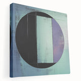 Abstract geometric stretched canvas artwork showcasing vibrant colors and intricate shapes, designed to enhance modern home decor. Perfect for living room or office.