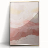 Framed abstract landscape wall art with gold accents, showcasing a modern design that enhances any decor. Perfect for elevating living spaces or offices.