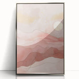 Framed abstract landscape wall art in silver acrylic, showcasing vibrant colors and intricate textures, perfect for modern home decor and artistic settings.
