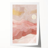 Abstract landscape wall art print showcasing vibrant colors and flowing forms, rolled for easy transport and display in home decor. Perfect for modern interiors.