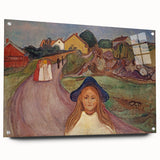 Expressionist Art: Road in Åsgårdstrand Vibrant Canvas Print