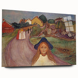 Expressionist Art: Road in Åsgårdstrand Vibrant Canvas Print