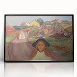 Expressionist Art: Road in Åsgårdstrand Vibrant Canvas Print