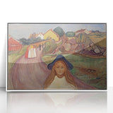 Expressionist Art: Road in Åsgårdstrand Vibrant Canvas Print