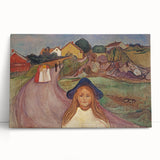 Expressionist Art: Road in Åsgårdstrand Vibrant Canvas Print