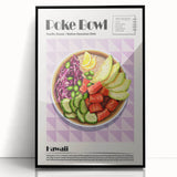 Large abstract wall art featuring assorted food dishes in bold black and white tones, framed in acrylic.