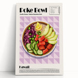 Black and white stretched canvas of various food dishes, ideal for kitchen wall art.