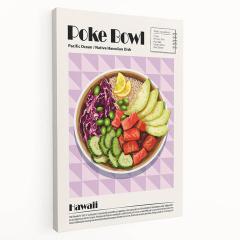 Large canvas print featuring a variety of colorful food dishes, suitable for kitchen wall art.