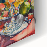 Large abstract wall art in mid-century modernist style, featuring muted earth tones on acrylic glass.