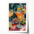 Extra large rolled print featuring a floral design with soft pastel shades, suitable as art wall dining room decor.