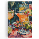 Large black and white stretched canvas featuring assorted kitchen utensils, ideal for kitchen wall art.