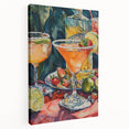 Large canvas print featuring assorted colorful fruits and vegetables, ideal for kitchen wall art.