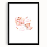 Children’s Wall Decor - Floating Teddy Bear Kids Room Art