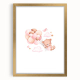 Children’s Wall Decor - Floating Teddy Bear Kids Room Art