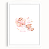 Children’s Wall Decor - Floating Teddy Bear Kids Room Art