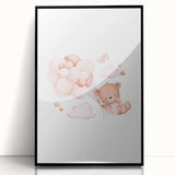 Children’s Wall Decor - Floating Teddy Bear Kids Room Art