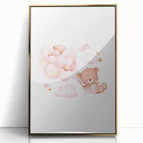 Children’s Wall Decor - Floating Teddy Bear Kids Room Art