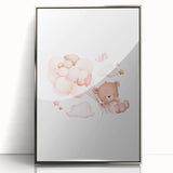 Children’s Wall Decor - Floating Teddy Bear Kids Room Art
