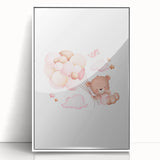 Children’s Wall Decor - Floating Teddy Bear Kids Room Art