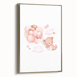 Children’s Wall Decor - Floating Teddy Bear Kids Room Art