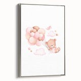 Children’s Wall Decor - Floating Teddy Bear Kids Room Art