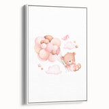 Children’s Wall Decor - Floating Teddy Bear Kids Room Art