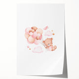 Children’s Wall Decor - Floating Teddy Bear Kids Room Art