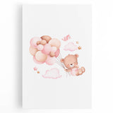 Children’s Wall Decor - Floating Teddy Bear Kids Room Art