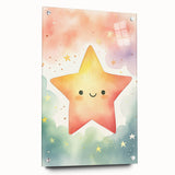 Nursery Wall Art – Smiling Star Stretched Canvas for Kids