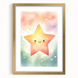 Nursery Wall Art – Smiling Star Stretched Canvas for Kids