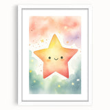 Nursery Wall Art – Smiling Star Stretched Canvas for Kids