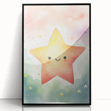 Nursery Wall Art – Smiling Star Stretched Canvas for Kids