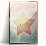 Nursery Wall Art – Smiling Star Stretched Canvas for Kids