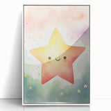 Nursery Wall Art – Smiling Star Stretched Canvas for Kids