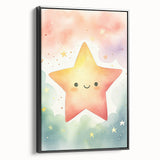 Nursery Wall Art – Smiling Star Stretched Canvas for Kids