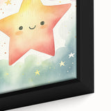 Nursery Wall Art – Smiling Star Stretched Canvas for Kids