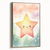 Nursery Wall Art – Smiling Star Stretched Canvas for Kids