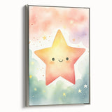 Nursery Wall Art – Smiling Star Stretched Canvas for Kids