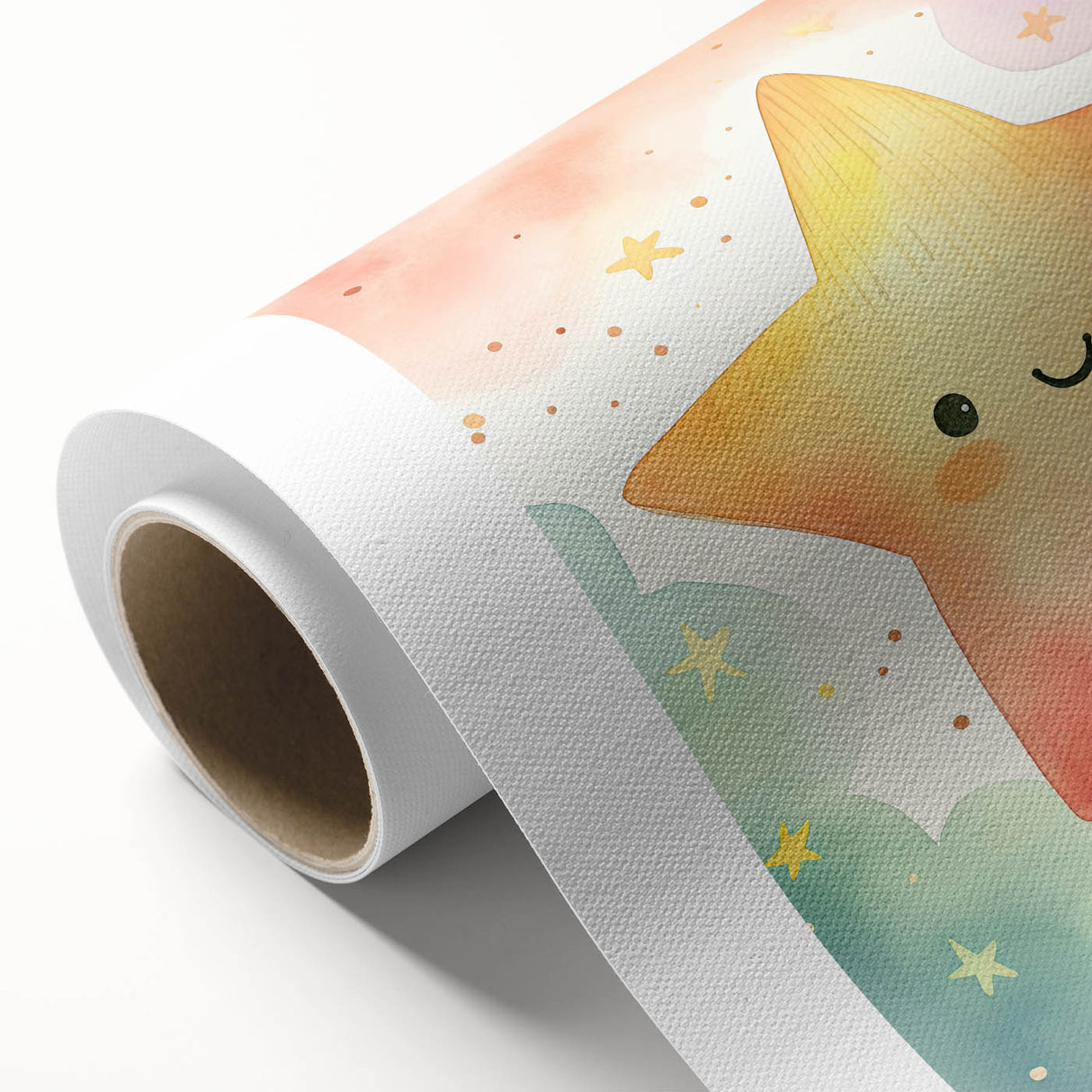 Nursery Wall Art – Smiling Star Stretched Canvas for Kids